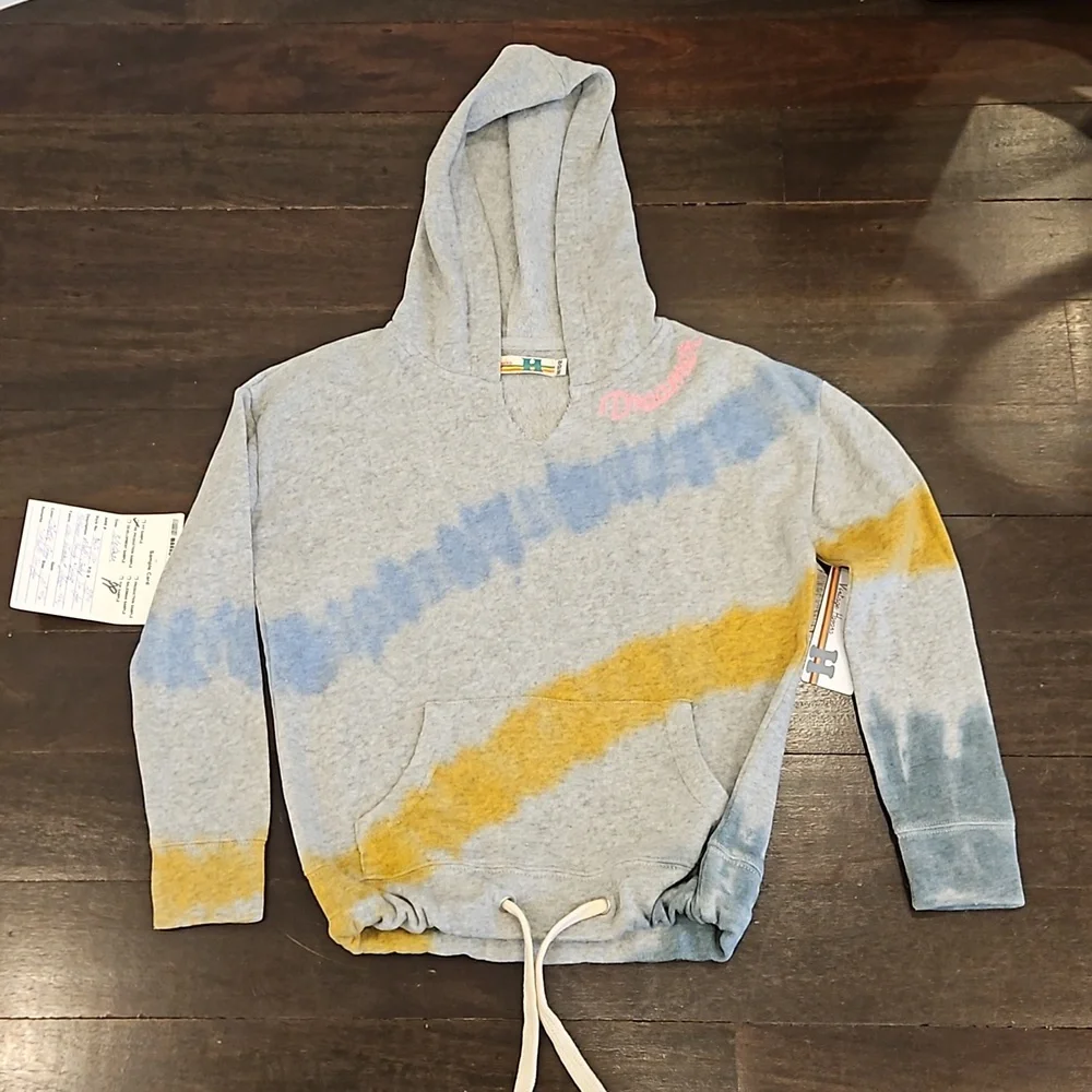 NWT GIRL'S VINTAGE HAVANA TIE DYE PULLOVER SWEATSHIRT HOODIE Sz M/10-12 $45